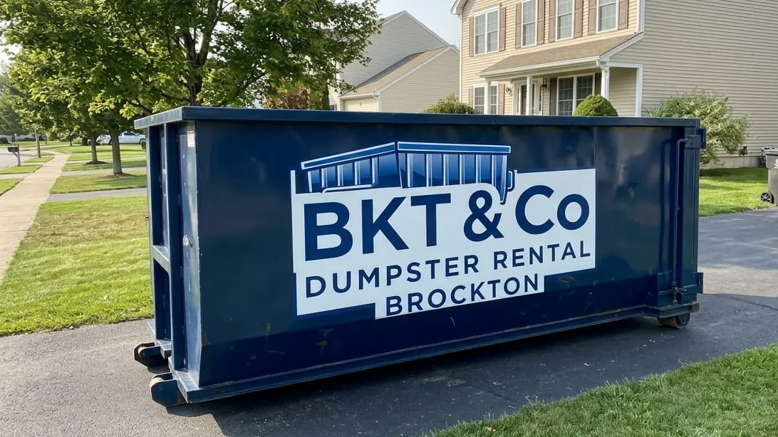 Dumpster permits in Brockton, Massachusetts — container set clear of the building under the state fire code